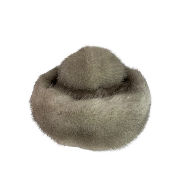 Size 6 5/8 1950s Gray Fur Hat Vintage Wear Pillbox Box Strawbridge & Clothier main image 7